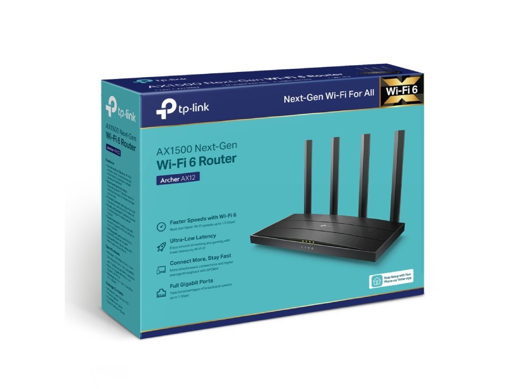 Bežicni ruter TP-LINK ARCHER AX12 WiFi/AX1500/1201Mbps/300Mbps/1GWAN 4GLAN/4 antene - Slika 4